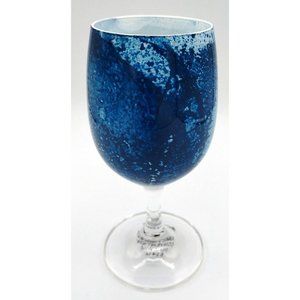 Schott Wine Glass a0447745003 Painted Mini Blue and White Convention Stickered